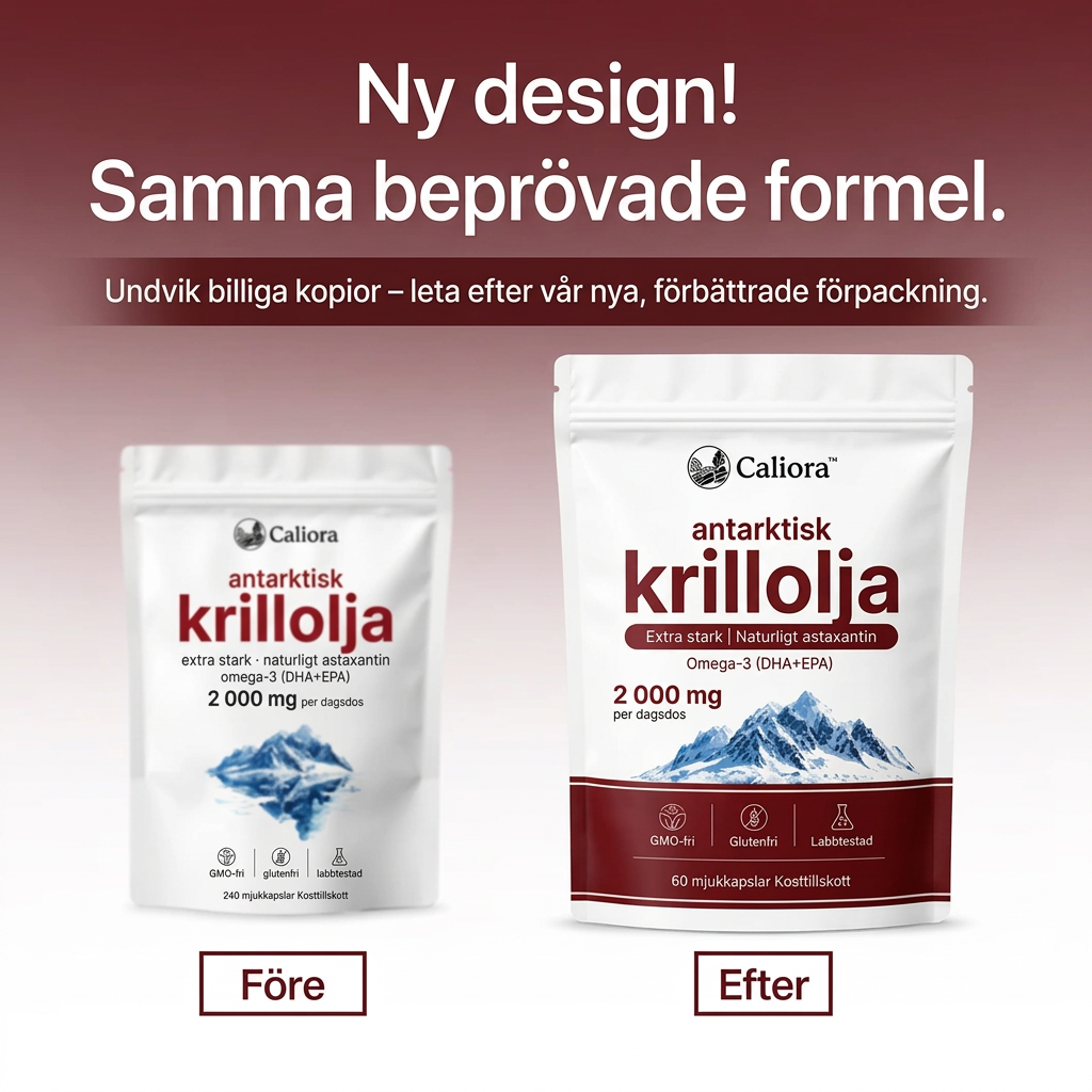Caliora Antarktisk krillolja 2 000 mg med naturligt astaxantin