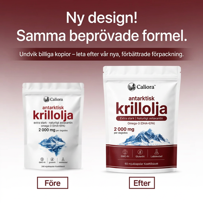 Caliora Antarktisk krillolja 2 000 mg med naturligt astaxantin