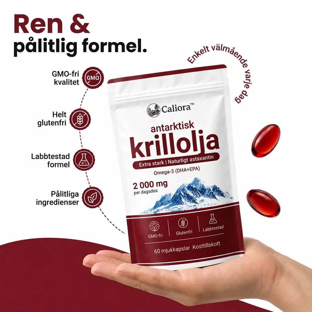 Caliora Antarktisk krillolja 2 000 mg med naturligt astaxantin
