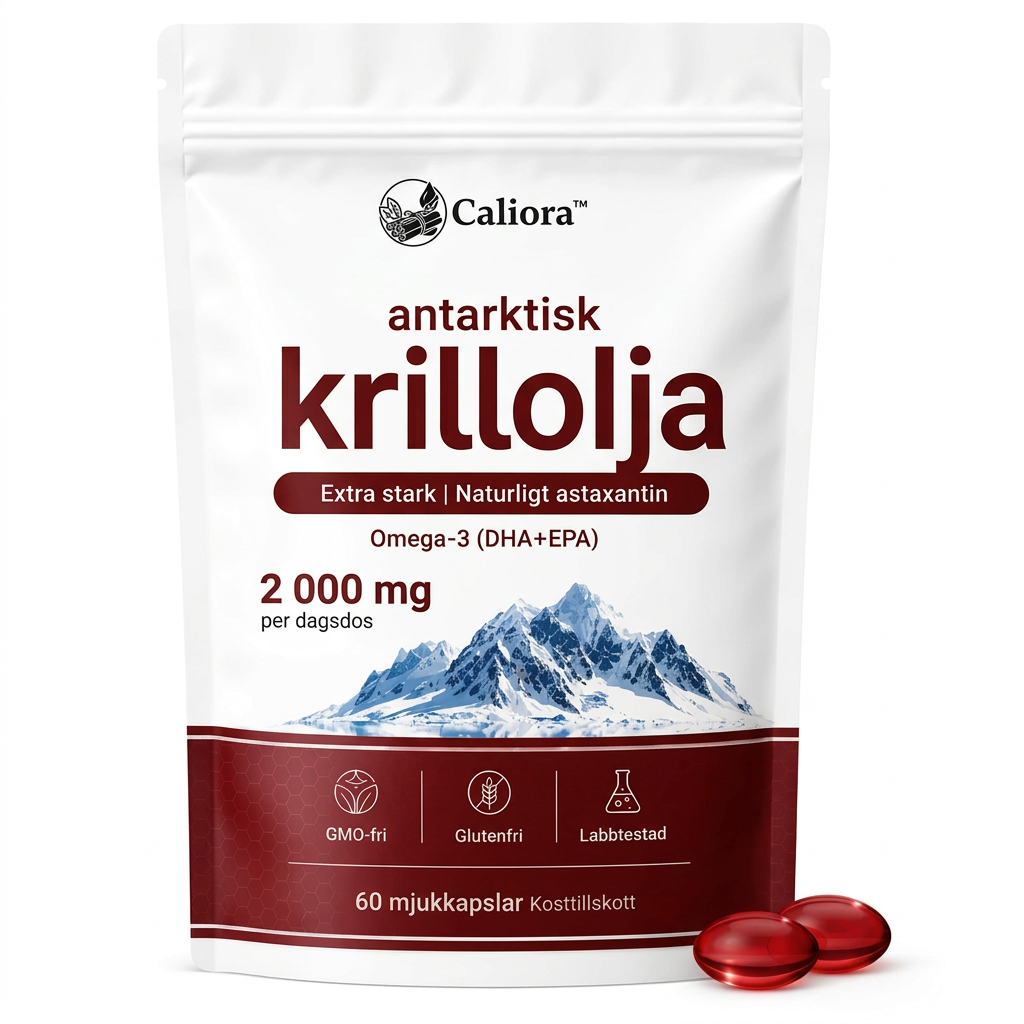 Caliora Antarktisk krillolja 2 000 mg med naturligt astaxantin